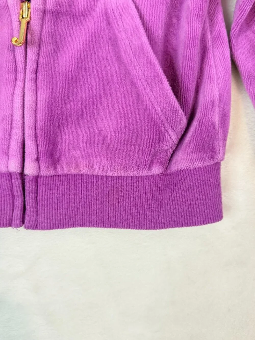 JUICY COUTURE Girls Y2K Velour Embroidered Hooded Full Zip Track Jacket 2T